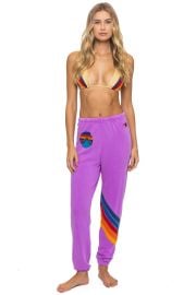 ALL SEASONS CIRCLE CHEVRON SWEATPANTS - NEON PURPLE at Aviator Nation